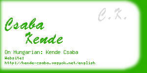 csaba kende business card